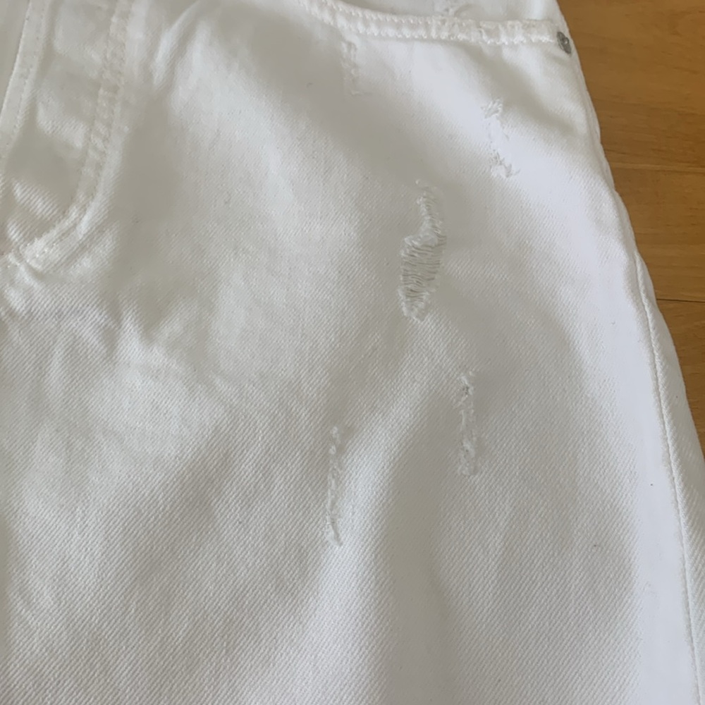 Boyish Anthropologie Corey Jean Skirt White Denim 26 High Rise Mini Royal Weddng - Picture 11 of 16
